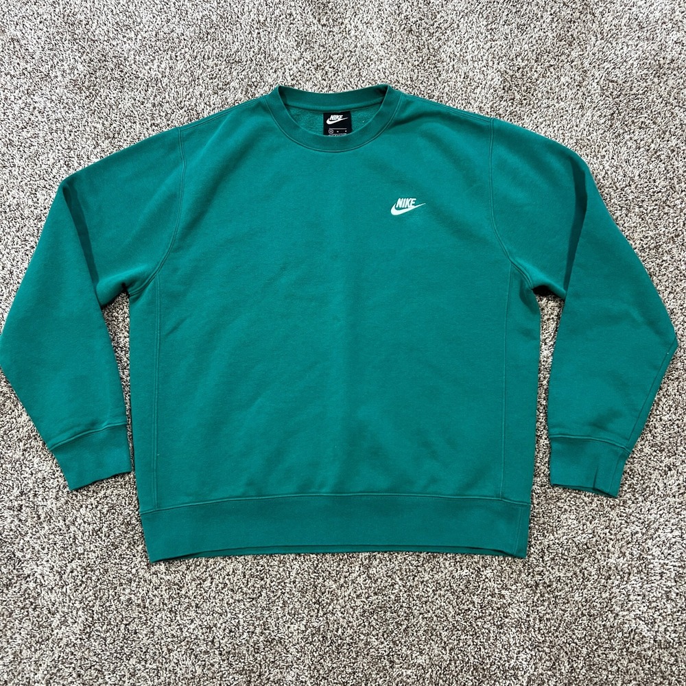 Nike NikeLab Swoosh Fleece Crewneck Washed Teal Sweatshirt Mens M Boxy Fit